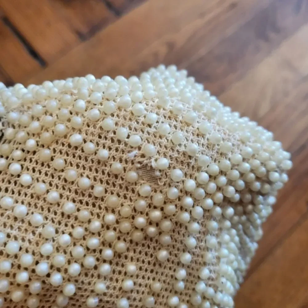 Vintage Beaded Pearl Clasp Closure Handbag‎